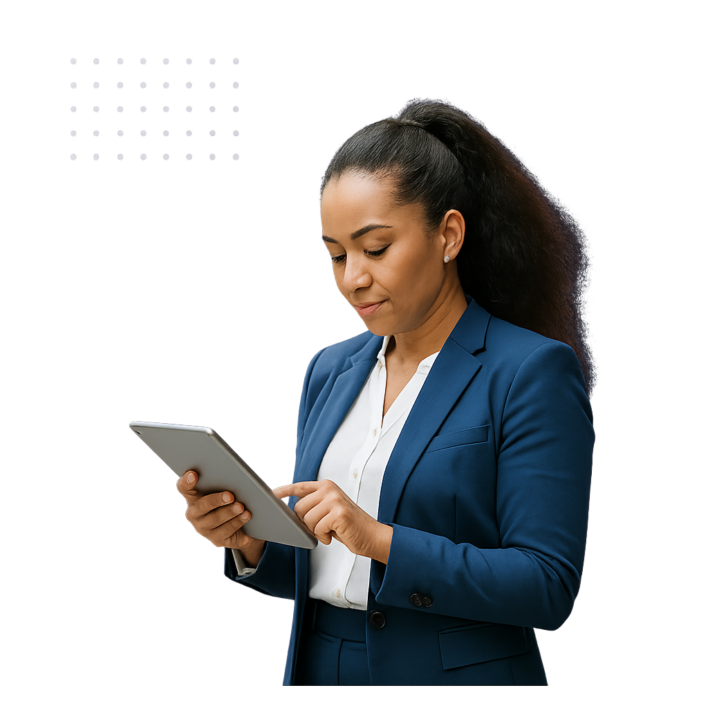IT Professional looking at digital data interfaces